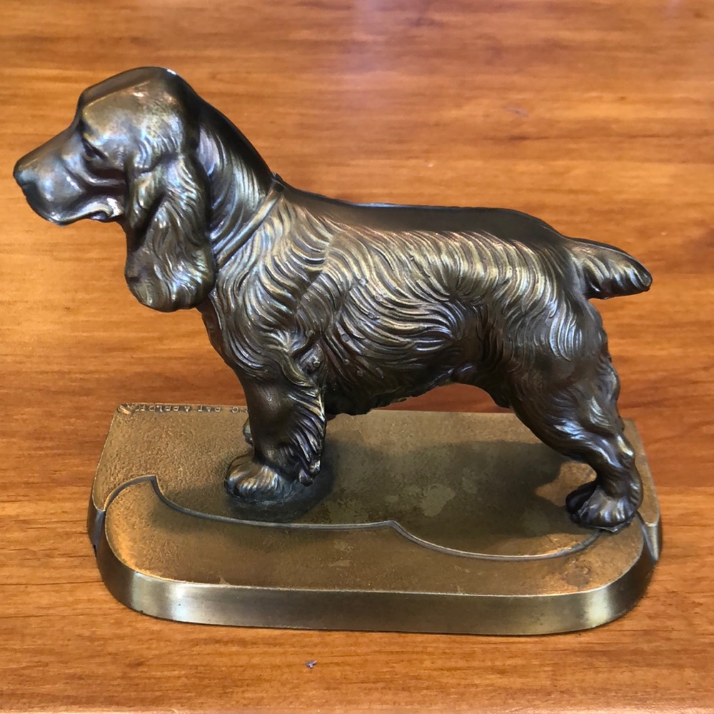 FRANKART INC. Bronze Bookend Cocker Spaniel Irish Setter Vintage (1) Right EUC